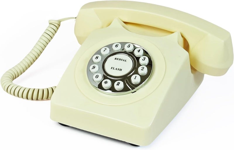 TelPal Retro Phone, Corded Landline Phones, Classic Vintage Old Fashion Telephones for Home & Office, Wired Desktop Home Telephone Gift for Seniors - Image 1